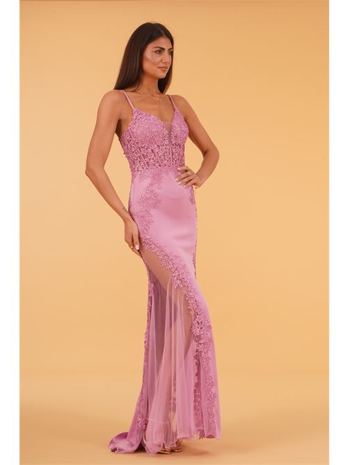 Abito lungo con macrame' e corallini The Dress London | AZALEAMAUVE